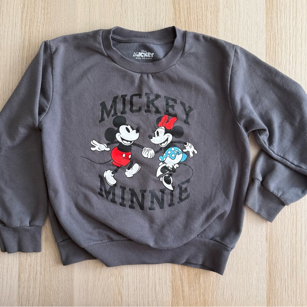 Disney Mickey & Minnie Charcoal Sweatshirt & Mickey Cowboy Shirt Bundle